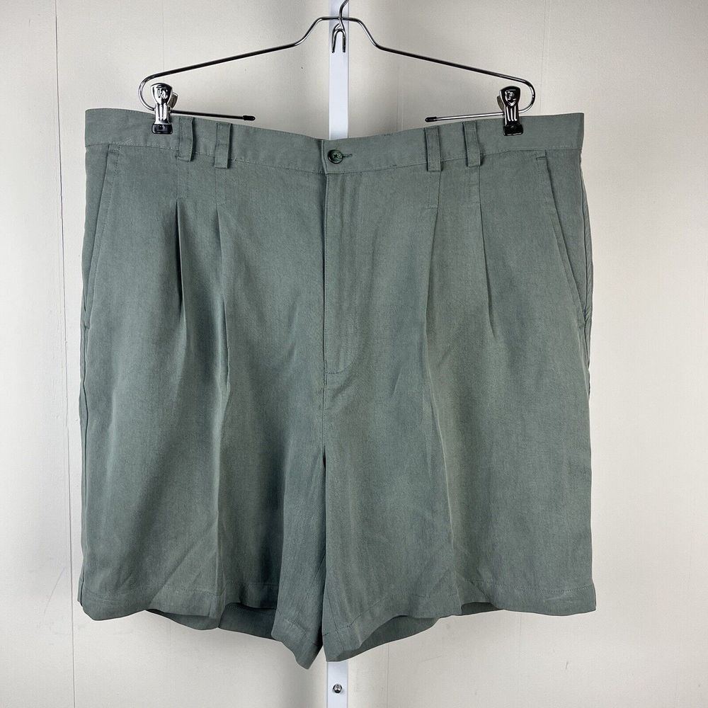 Tori Richard Honolulu Mens Shorts Sage Green Tencel Lyocell Pleated Size‎ 42
